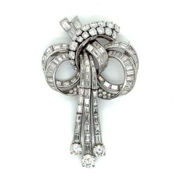 Art Deco Platinum 17.00 Ct. Diamond Brooch
