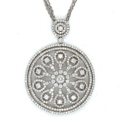 18K White Gold Diamond Pendant & Chain
