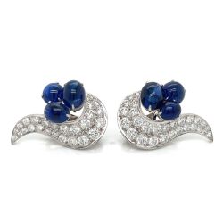 ALLETTO BROTHERS Platinum Sapphire & Diamond Earrings
