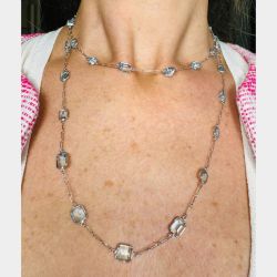 Platinum 35.00 Ct. Aquamarine by the Yard Necklace
