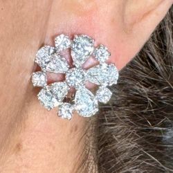 1960’s* Platinum 9.90 Ct  Diamond Earrings
