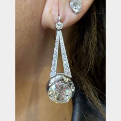 Platinum 7.78 Ct. Diamond Earrings
