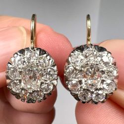 18K & Platinum 3.50 Ct. Diamond Earrings
