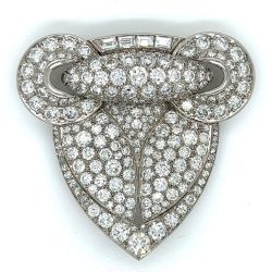 Art Deco Platinum 18.20 Ct. Diamond Brooch
