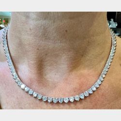 14K White Gold 40.00 Ct. Diamond Tennis Necklace
