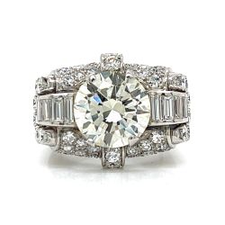 Art Deco Platinum 5.54 Ct Diamond Ring
