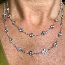 18K White Gold 6.00 Ct. Diamond by the Yard Necklace
