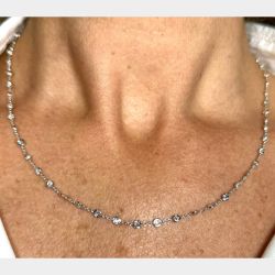 18K White Gold 2.50 Ct. Diamond by the Yard Necklace
