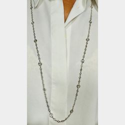 18K White Gold 9.00 Ct. Diamond by the Yard Necklace 
