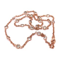 18K Rose Gold 7.00 Ct. Diamond by the Yard Necklace