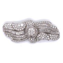 Art Deco Platinum 16.00 Ct. Diamond Brooch

