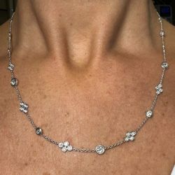 18K White Gold 3.60 Ct. Diamond by the Yard Necklace
