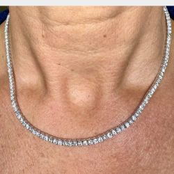 *14K White Gold 11.10 Ct. Diamond Tennis Necklace*
