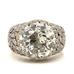 Art Deco Platinum 8.81 Ct. Diamond Ring