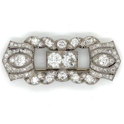 Art Deco Platinum 7.80 Ct. Diamond Brooch
