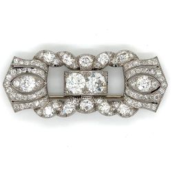 Art Deco Platinum 7.80 Ct. Diamond Brooch
