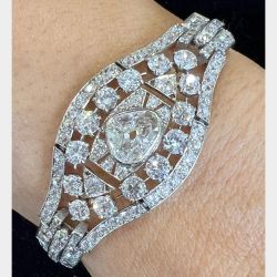 Art Deco Platinum 15.00 Ct. Diamond Bracelet