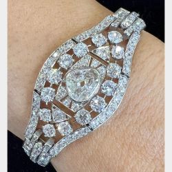 Art Deco Platinum 15.00 Ct. Diamond Bracelet
