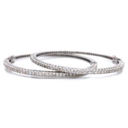 18K White Gold 6.00 Ct. Diamond Bangle Set
