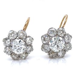 18K & Platinum 8.10 Ct. Diamond Earrings