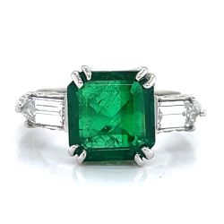 Platinum 3.27 Ct. Emerald & Diamond Ring
