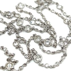 Platinum & 18K White Gold 14.10t. Diamond by the Yard Necklace
