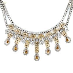 18K Yellow & White Gold 18.82 Ct. Fancy Yellow Diamond Necklace
