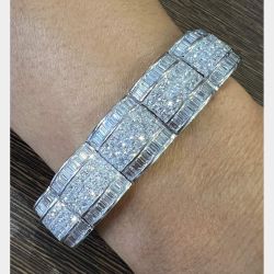 18K White Gold 55.00 Ct. Diamond Bracelet
