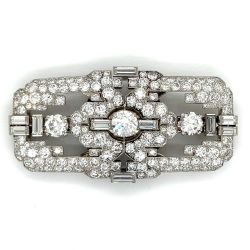 Art Deco Platinum 14.95 Ct. Diamond Brooch
