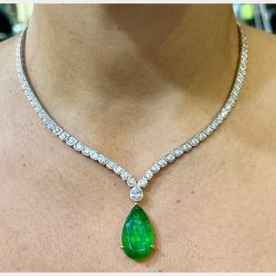 Platinum & 18K 16.74 Ct. Emerald & Diamond Neckalce
