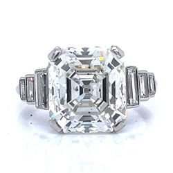 CARTIER Art Deco Platinum 5.92 Ct. GIA Certified Diamond Ring
