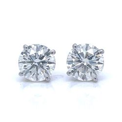14K White Gold 2.42 Ct. Diamond Stud Earrings

