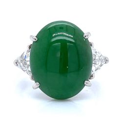 Platinum 9.41 Ct. Jade & Diamond Ring
