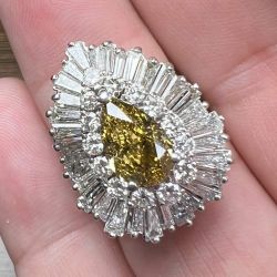 *1950’s Platinum 2.02 Ct. GIA Certified Fancy Diamond Ring*
