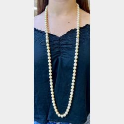 18K Yellow Gold 2.00 Ct. Diamond & Pearl Necklace
