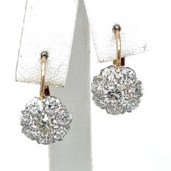 18K Yellow Gold & Platinum 3.50 Ct. Diamond Earrings
