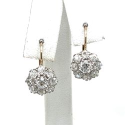 18K Yellow Gold & Platinum 2.20 Ct. Diamond Earrings

