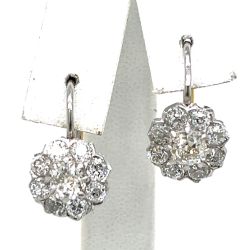 18K Yellow Gold & Platinum 3.30 Ct. Diamond Cluster Earrings
