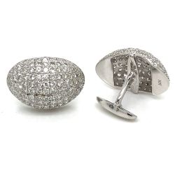 18K & 14K White Gold Diamond Cufflinks
