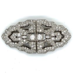 Art Deco Platinum 7.40 Ct. Diamond Brooch
