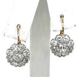 18K Yellow Gold & Platinum 3.00 Ct. Diamond Cluster Earrings
