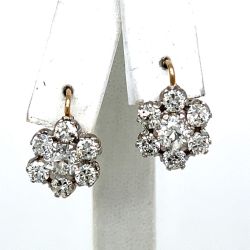 18K Yellow Gold & Platinum 3.90 Ct. Diamond Earrings
