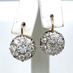 Platinum & 18K Yellow Gold 3.15 Ct. Diamond Earrings
