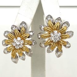 18K Yellow & White Gold 3.60 Ct. Diamond Earrings
