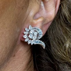 Art Deco Platinum 5.50 Ct. Diamond Earrings
