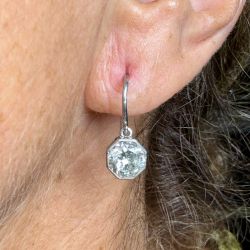 French Platinum 3.00 Ct. Diamond Earrings
