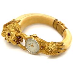 1960’s BUCHE GIROD FRENCH 18K Yellow Gold Watch/Bangle
