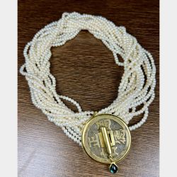 18K Yellow Gold Pearl Neckalce
