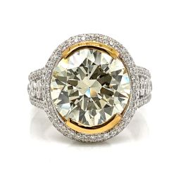 18K White Gold 6.36 Ct. Fancy Light Yellow Diamond Ring
