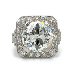 Art Deco Platinum GIA Certified 5.35 Ct. Diamond Ring
